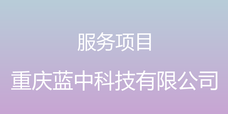 服务项目 - 重庆蓝中科技有限公司