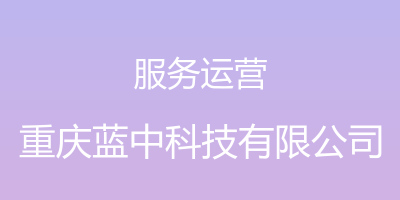 服务运营 - 重庆蓝中科技有限公司